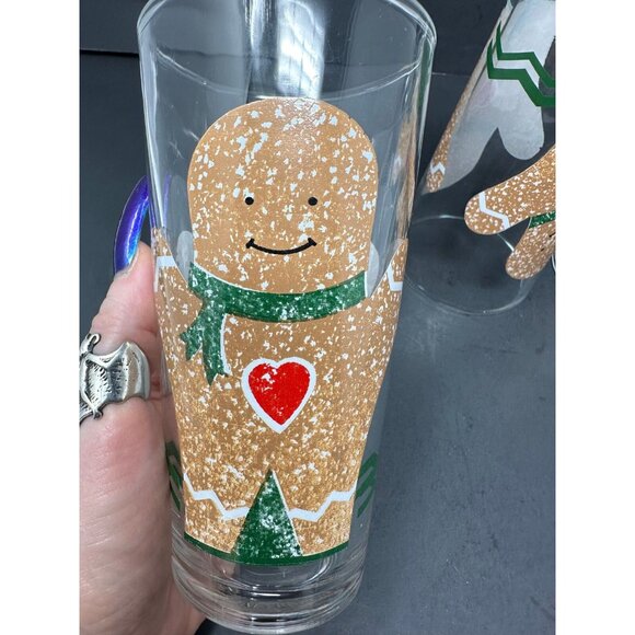 KIG GINGERBREAD MEN 3 Cooler Tumbler Glasses 14 oz Christmas Cookies Indonesia - Picture 9 of 11